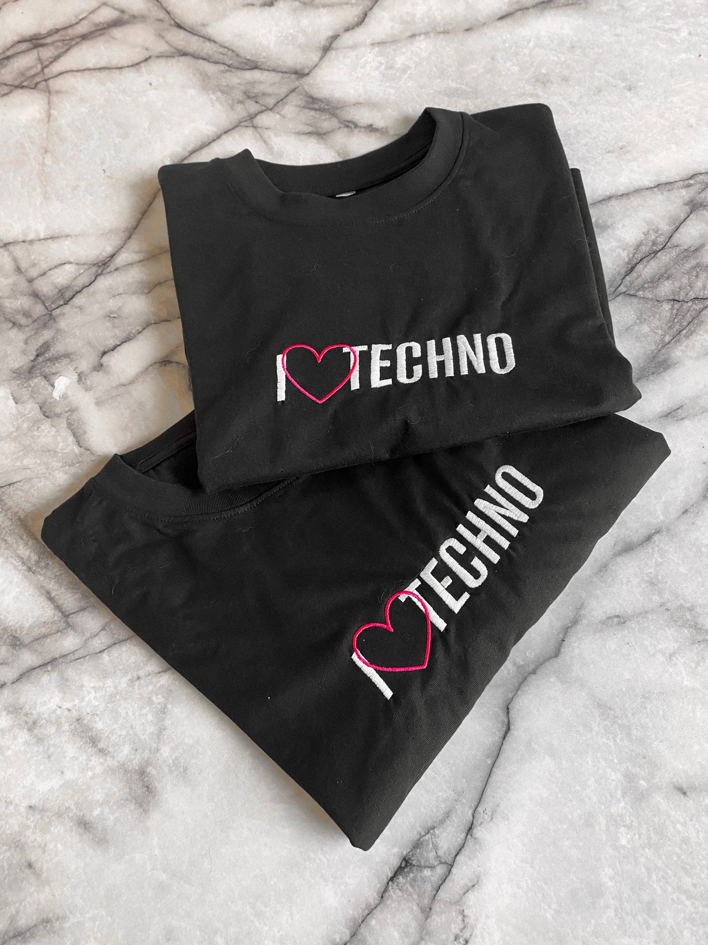 I Heart Techno • Embroidered T-shirt