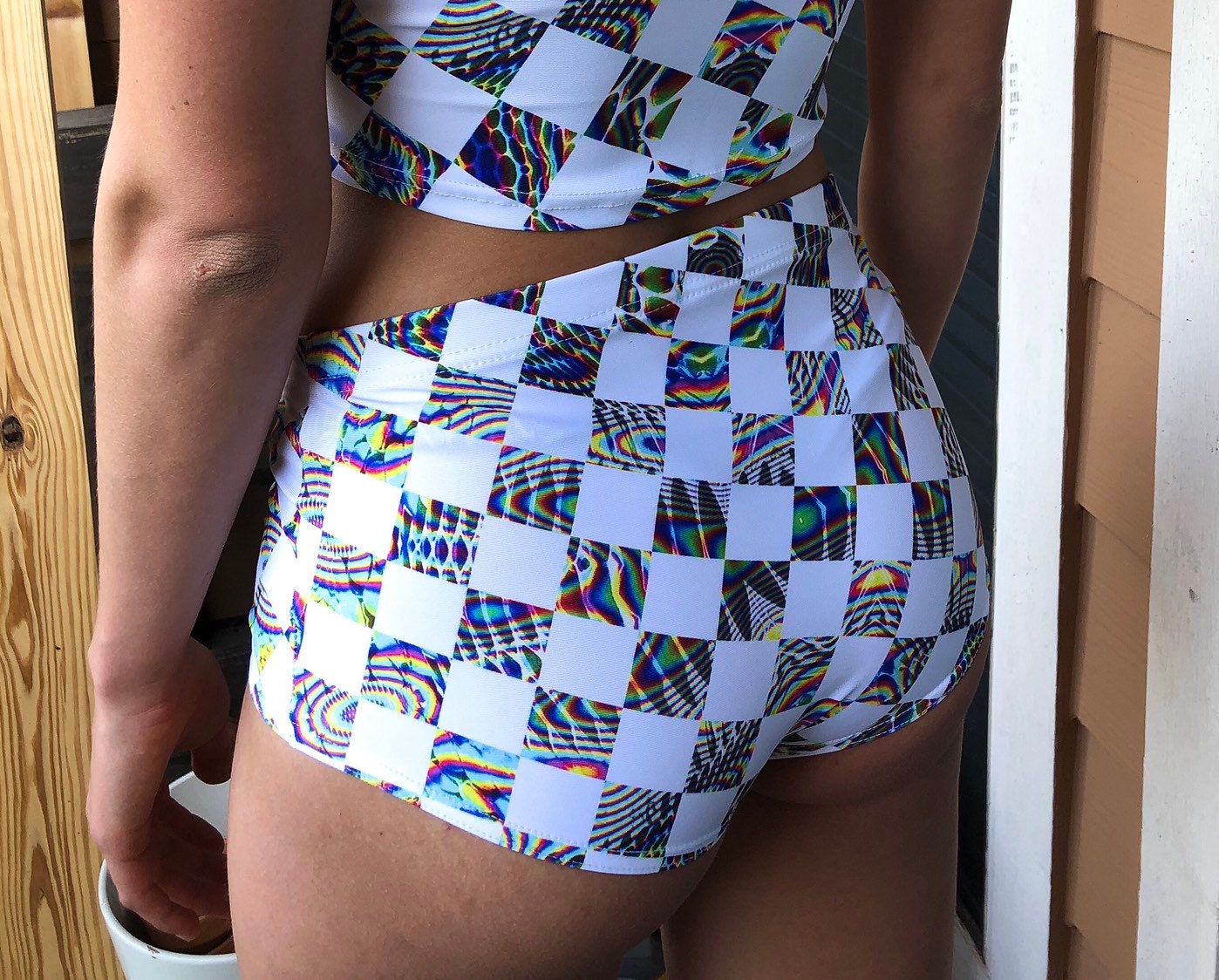 Trippy Checkmate • Booty Shorts