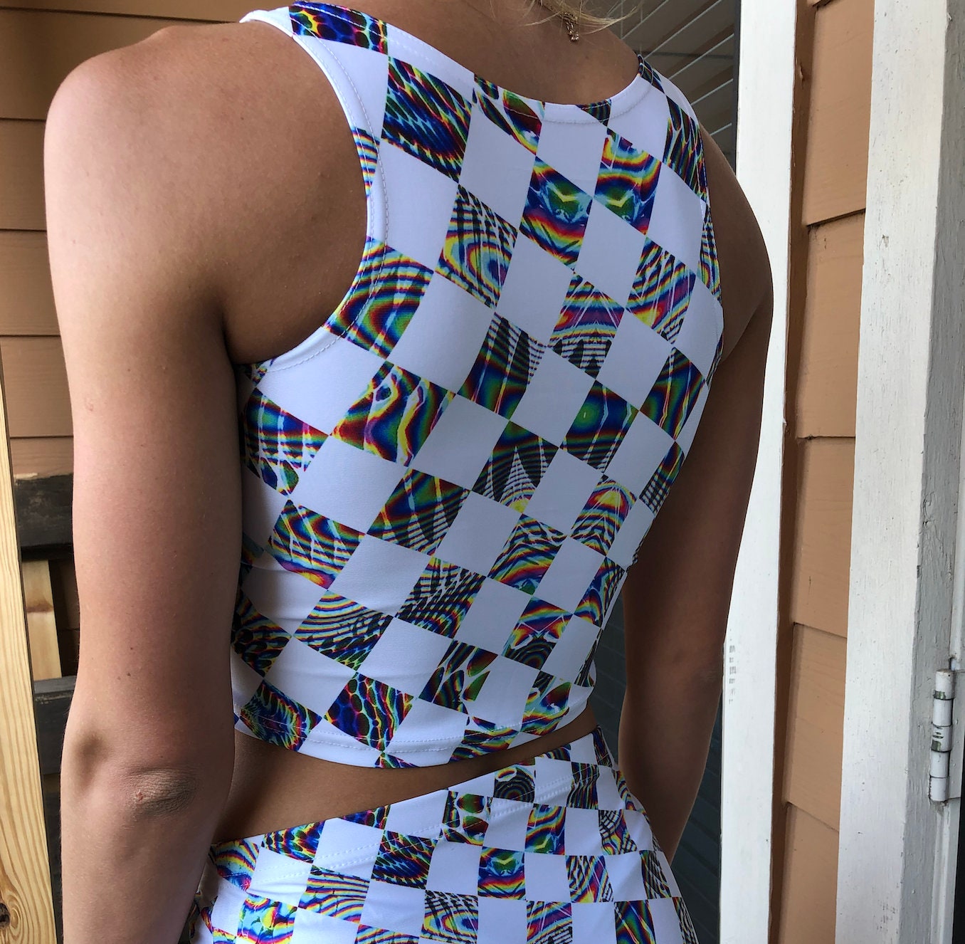 Trippy Checkmate • Crop Top